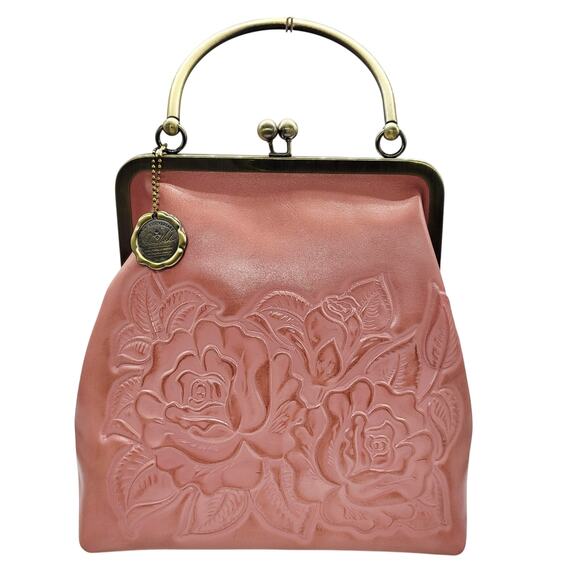 Patricia Nash Handbags - EUC Patricia Nash Novella Roses Pink Tooled Leather Kiss-lock Frame Handbag